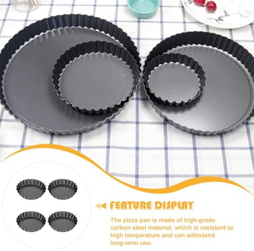 4-inch Mini Tart Pans with Removable Loose Bottom, Non-stick round