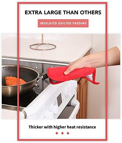 Joyhalo 4 Pack Heat Resistant Pot Holders - Terry Cloth Sets for