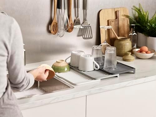 Joseph Joseph Tier Expandable Plastic Draining Board, Grey