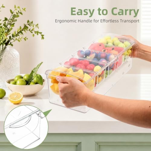 5-Grid Removable Condiment Tray with Ice Cooler,Salad Platter for Home