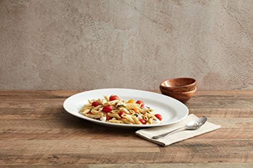 Everyday White Porcelain Oval Serving Platter, 16 Inch Large Turkey