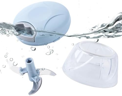 Mini Manual Food Processor, Garlic Chopper with 3 Blades, Hand Pull