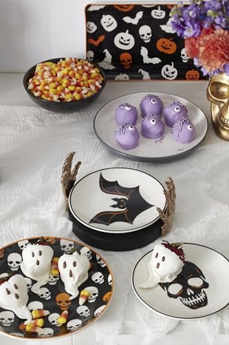 Oneida Vintro Halloween 4-Piece Accent Plates, Appetizer Plate Set for