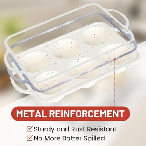CAKETIME Large Muffin Pan, Metal Reinforced Frame 3.5 Inch Jumbo