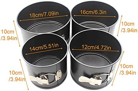 4 Pcs Springform Pan (4inch, 5inch, 6inch, 7inch), Cake Tin for