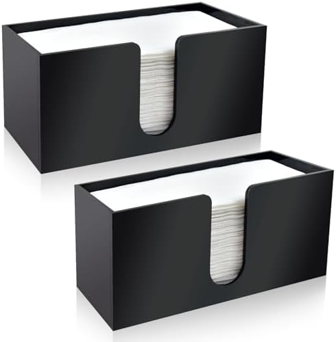 Countertop Black Acrylic Paper Towel Holder, 2 Pack