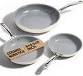 Kikcoin Ceramic Nonstick Frying Pans Set, 3 Piece Skillets
