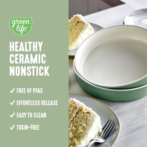 GreenLife 6 Piece Ceramic Nonstick Oven Bakeware Set, Sage