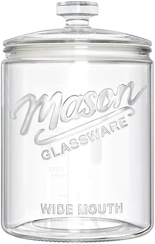 Ritayedet 1 Gallon Glass Cookie Jar with Airtight Lid, Wide Mouth
