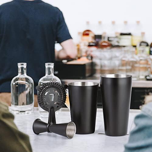 JNWINOG Cocktail Shaker Set 4-Piece Boston Shaker Kit with 20oz/25oz