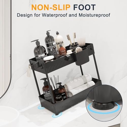 Sevenblue 2-Pack Under Sink Organizer with Hooks