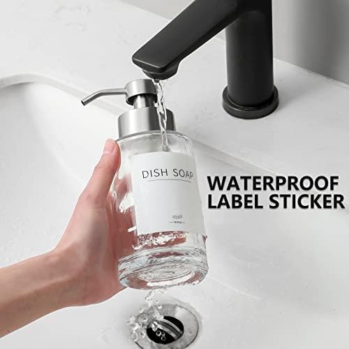 Foaming Soap Dispenser Set, 12 Oz Glass Hand Soap Dispenser with 304