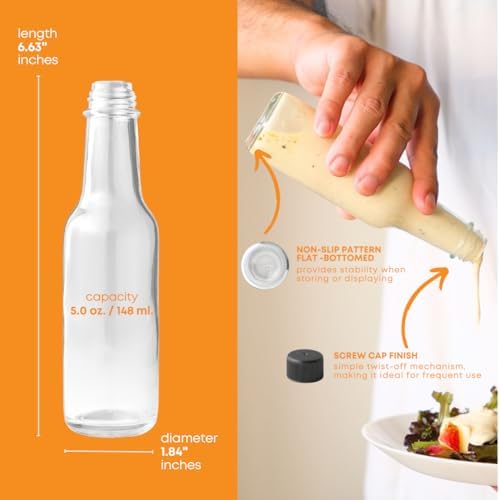 FastRack Woozy Bottle 5 oz (Pack of 12) | Small Hot Sauce Bottles for