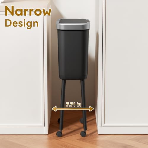 Procade Narrow Rolling Kitchen Garbage Can