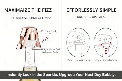2Pcs Champagne Stoppers – Premium Stainless Steel Clamping Sparkling