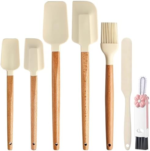 Silicone Spatula Set - 7 Piece Food Grade Rubber Spatula, Heat