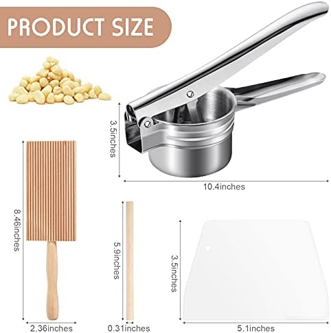 Potato Ricer Set, 3 Discs, Gnocchi Board, Rolling Pin, Pasta Tools