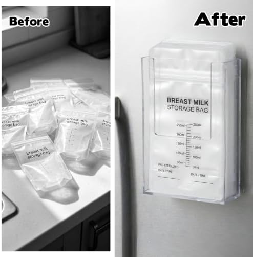 Magnetic Breastmilk Storage Bag Organizer, Breast Milk Bags Holder for