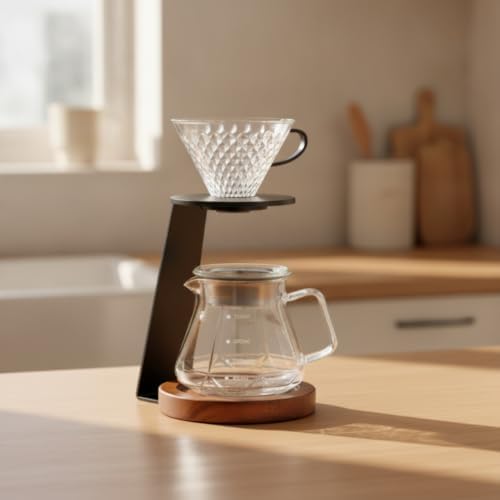 Baoblaze Coffee Stand Pour Over Set Dripper Server Station With Glass