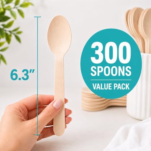 Disposable Wooden Spoons - 300pcs