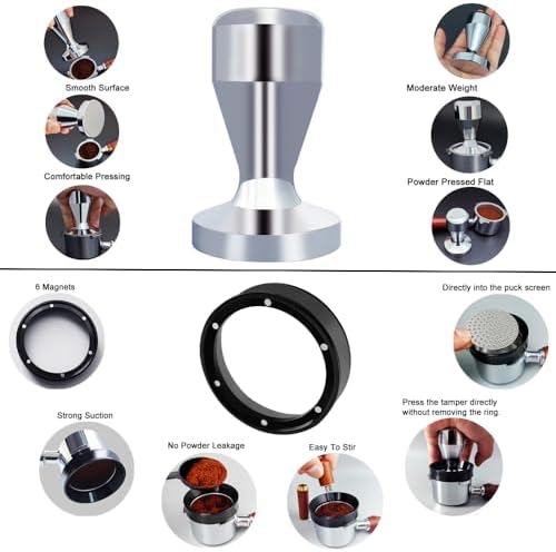 51mm Espresso Tamper Set, 5PCS Coffee Tamper Kit with WDT Tool, Coffee