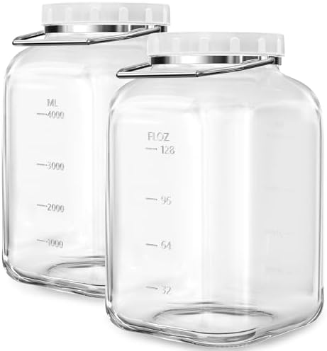 1.5 Gallon/5700 ML Glass Jar with Lid, 2 Pack