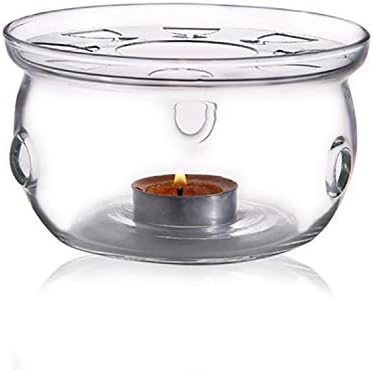 Liang Baobao Teapot Warmer with Tea Light Candle Holder, Clear Base