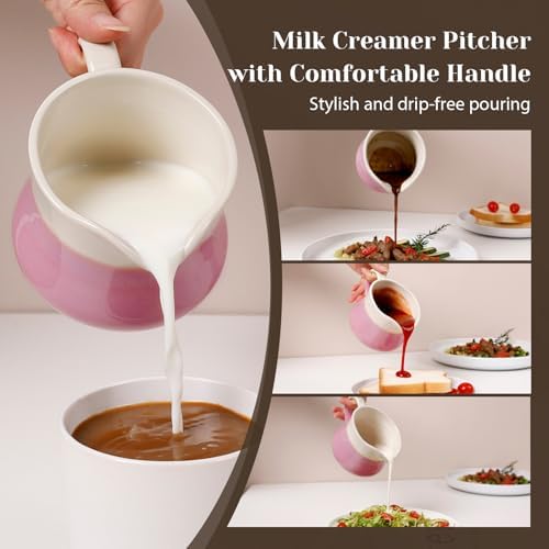 INGOFIN Ceramic Sugar and Creamer Set, 2-Piece French Style Cream