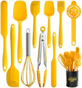 Silicone Spatula Set of 11 Kitchen Utensils with Iron Utensils Holder