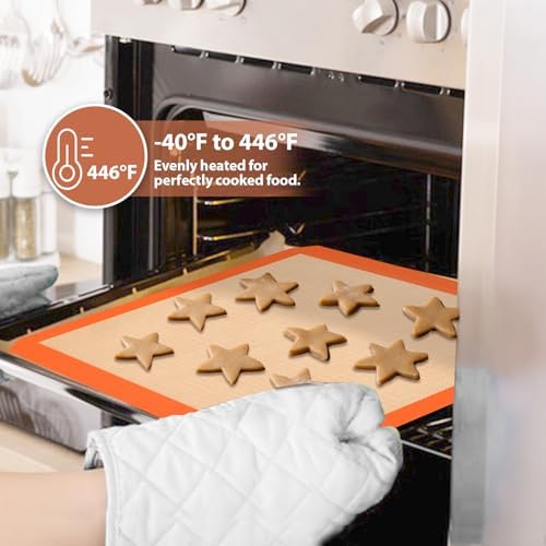 Silicone Baking Mat Set of 9, Silicone Mats for Baking, Baking Sheets