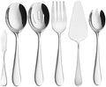 AOOSY Serving Utensils,6 Pcs Stainless Steel Silverware Serving Set