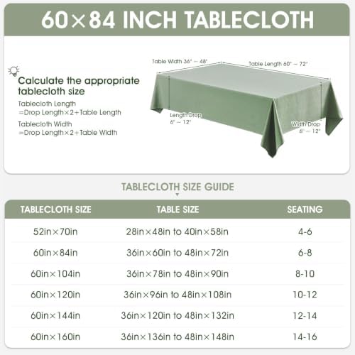 Veblandy Rectangle Tablecloth Linen Textured Waterproof & Stain