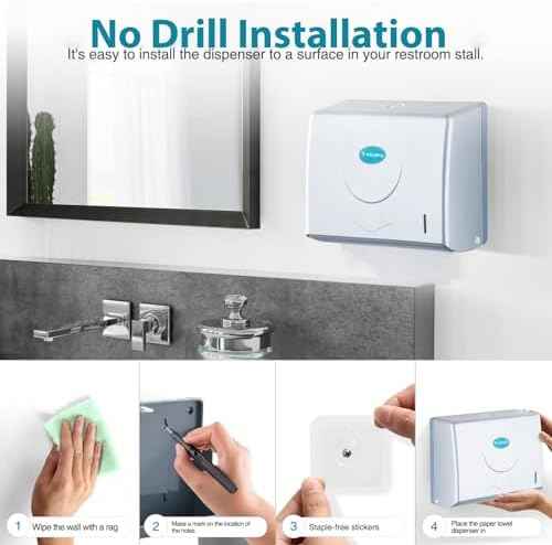 Modunful Compact Folded Paper Towel Dispenser Wall Mount Keyless for