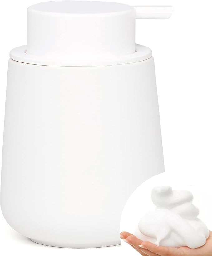Bosilunlife Ceramic Foaming Soap Dispenser - 12Oz Bathroom Countertop Kitchen by BosilunLife
