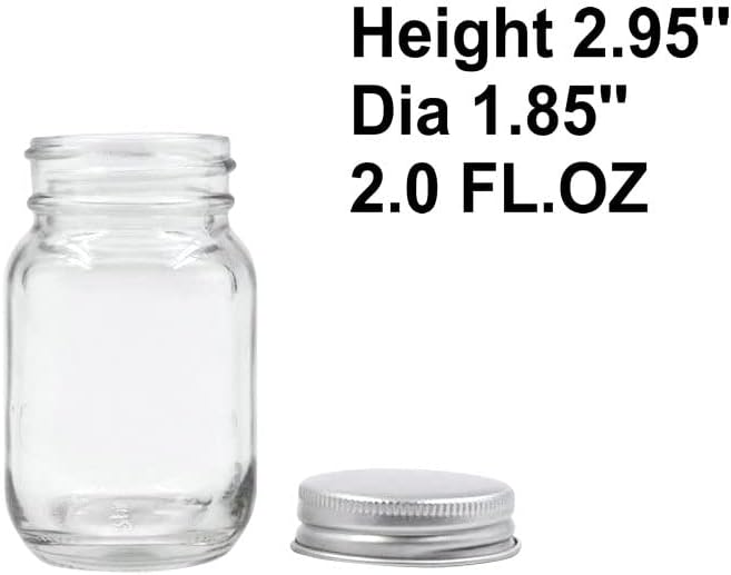 U Pack 2oz Mason Jar with Silver Lid - Image 3