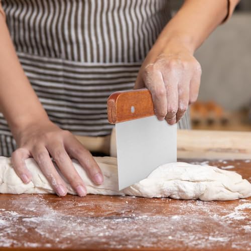 2 Pcs Dough Scraper Cutter 15CM Food Grade Stainless Steel Dough
