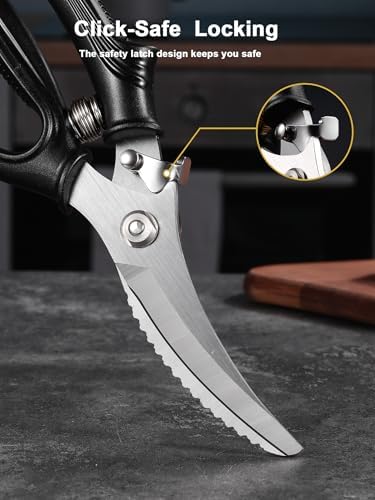 Poultry Shears, Kitchen Shears with Spring Loaded, Heavy Duty Poultry