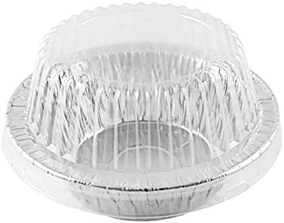 PACTOGO Disposable Aluminum 5 3/4" Meat Pot Pie Extra Deep Pan Baking