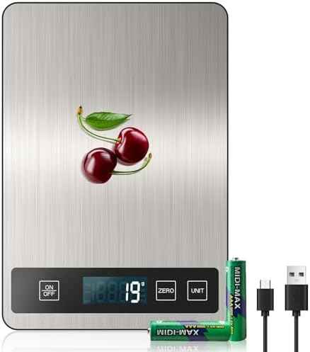 【33 lb & USB Rechargeable】 Digital Kitchen Food Scale Kitchen Scale