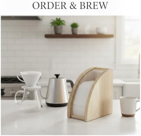 Clear Acrylic Coffee Filter Holder, Vertical Paper Storage Dispenser