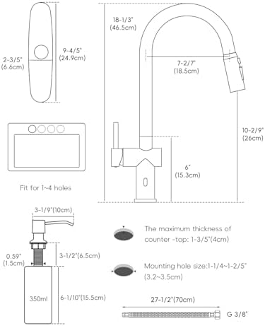 APPASO Black Touchless Kitchen Faucet with Pull-Down Sprayer