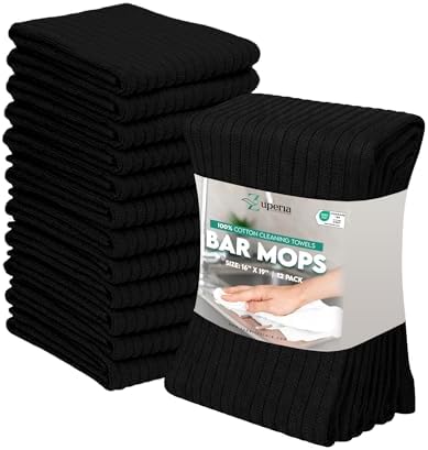 ZUPERIA Bar Mop Kitchen Towels - Pack of 12 (16"x19”) 100% Ring Spun