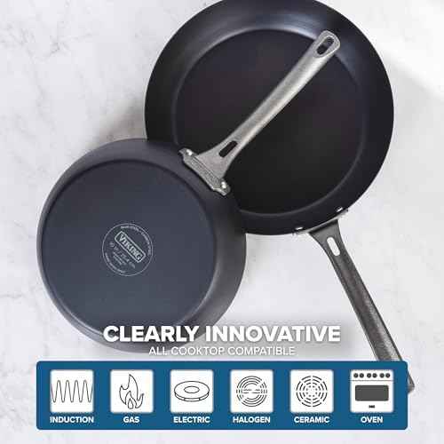 Viking Blue Carbon Steel Frying Pans, Kitchen Cookware Set, 10 and