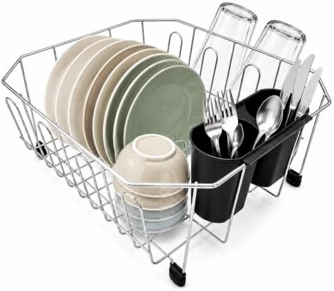 Small In-Sink Dish Drying Rack, Stainless Steel, 13.4" x 11.6"