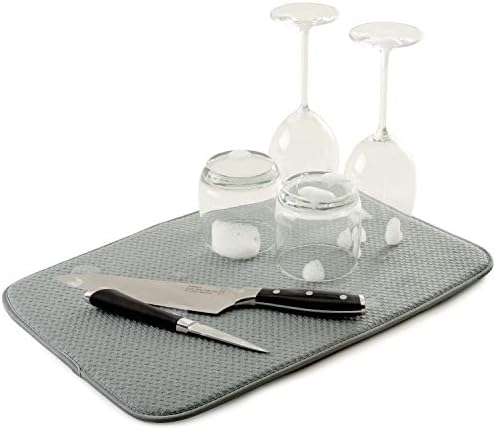 Norpro Microfiber Dish Drying Mat, 18′′ x 12′′ Super Absorbent, Gray