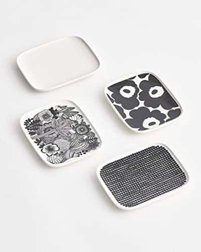 MARIMEKKO Oiva Unikko Rectangular Plate (Black) — Refine Your Kitchen
