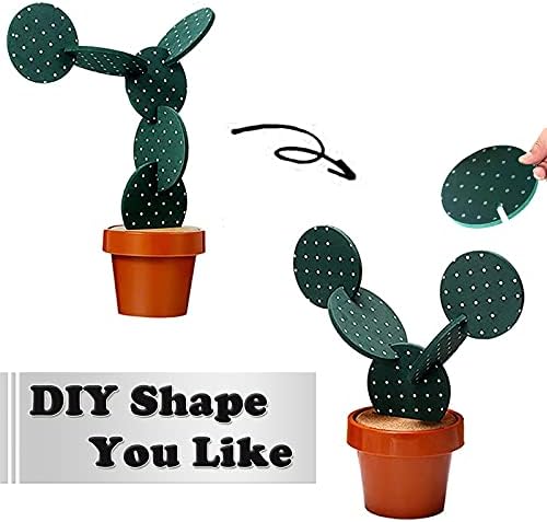 Cactus Coasters Set for Drinks of 6 Pieces,Funny Coasters Cactus Gift
