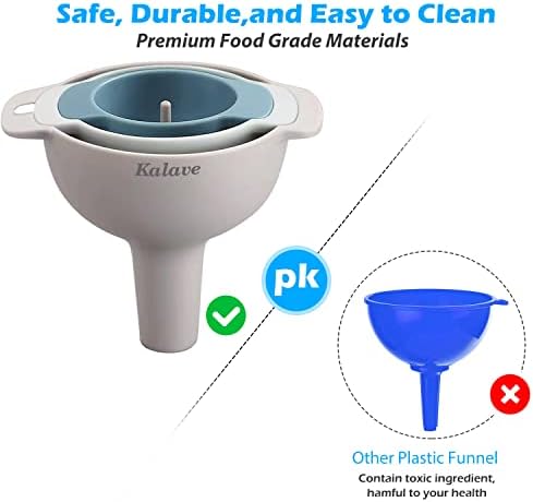 Set of 4 Funnels for Filling Bottles, BPA-Free Food Grade Kitchen