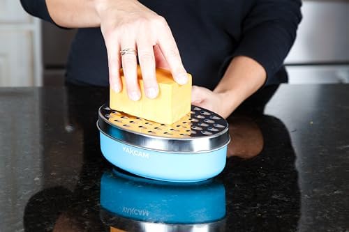 YAKCAM Cheese Grater with Container Bowl, 4-Pc