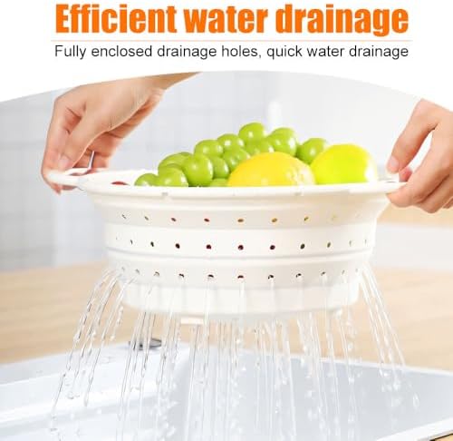 DONGKER Collapsible Colander Strainer,Foldable Silicone Draining